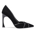 2019 High Heel Stiletto Women's Pumps Black Suede Leather x19-c023C Ladies Women custom Dress Shoes Heels For Lady